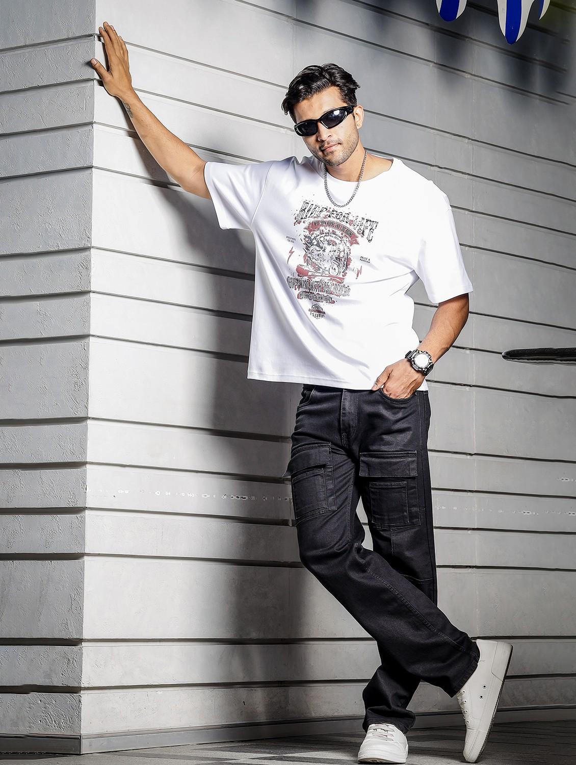 men round neck front print t-shirt - 21687700 - Standard Image - 5