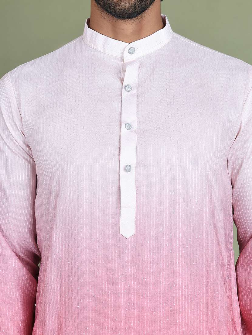 men sequin mandarin neck long kurta - 21687725 - Standard Image - 5