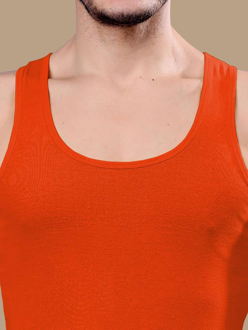 men scoop neck solid vest - 21687997 - Standard Image - 5