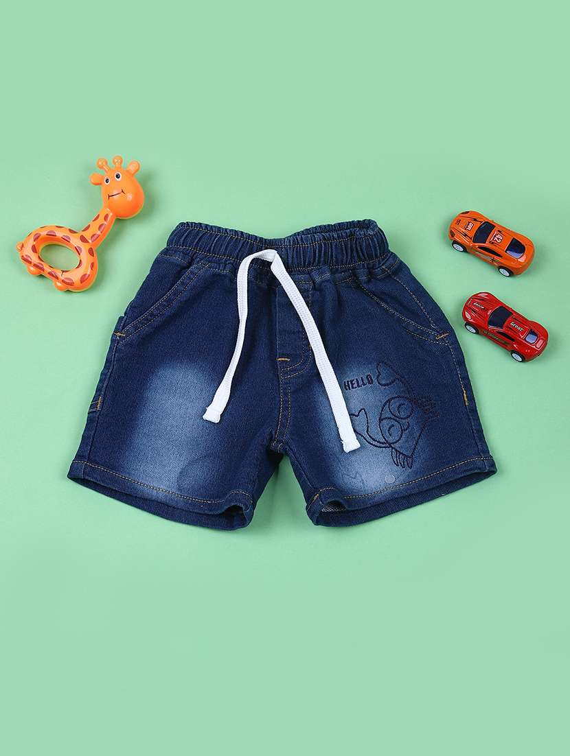 kids solid mid rise shorts 