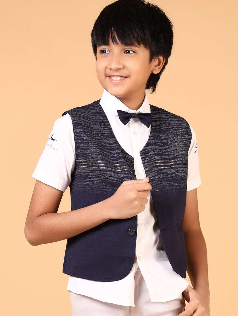 boys self designed shirt & short with wasitcoat - 21688110 -  Standard Image - 3