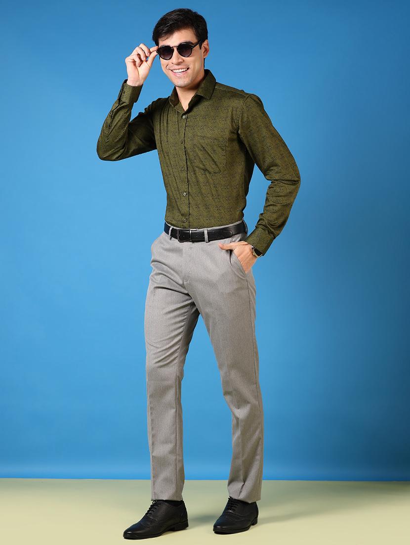 men green long sleeve regular fit formal shirt - 21688124 - Standard Image - 3