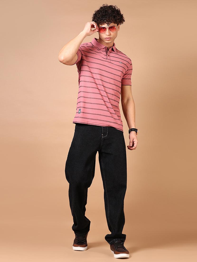 men striped short sleeve regular fit polo t-shirt - 21688133 - Standard Image - 3