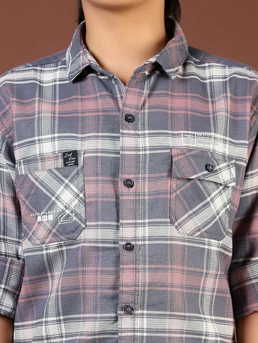 boys checkered long sleeve casual shirt - 21688164 -  Standard Image - 5