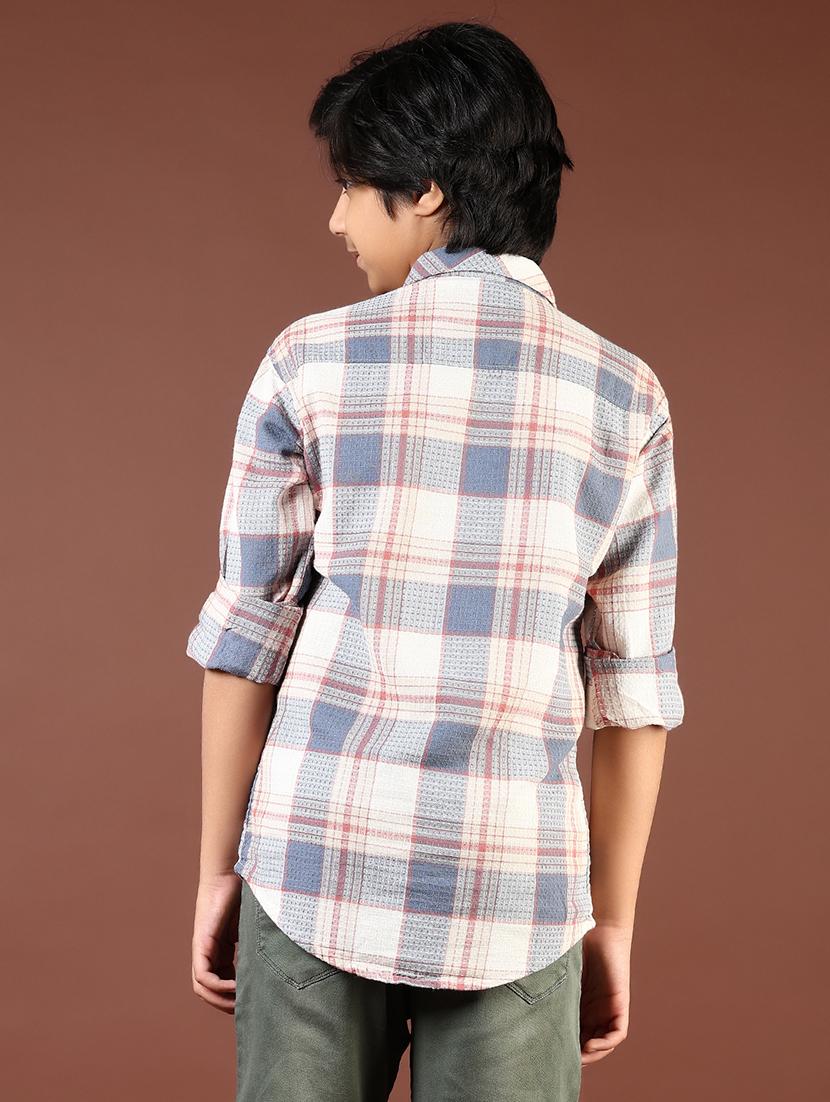 boys checkered long sleeve casual shirt - 21688165 - Standard Image - 3