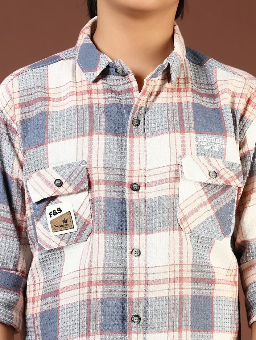 boys checkered long sleeve casual shirt - 21688165 - Standard Image - 5