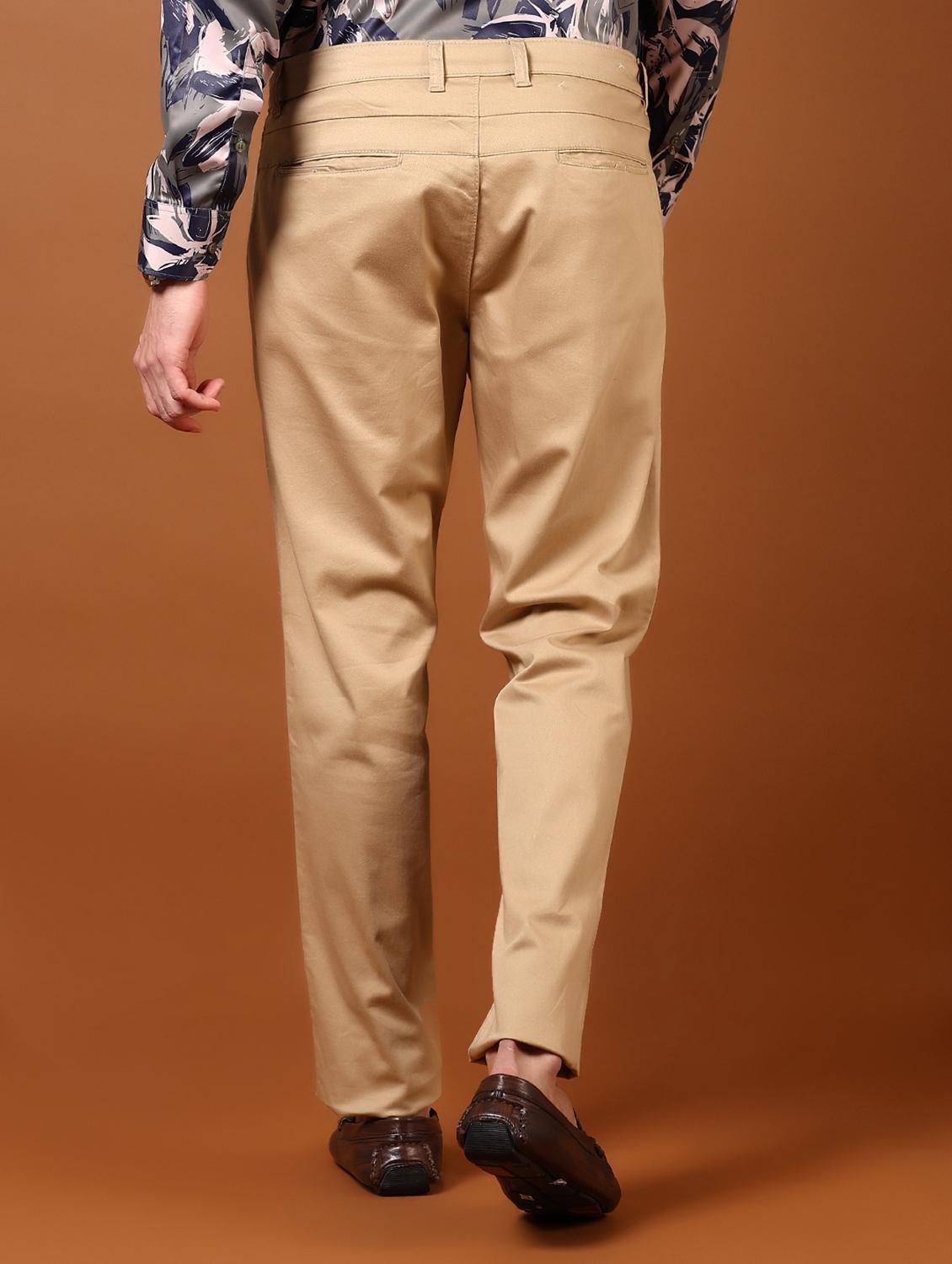 men solid mid rise casual chinos - 21688207 - Standard Image - 3