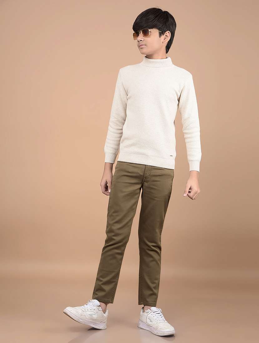 boys olive solid mid rise plain jean - 21688317 -  Standard Image - 5