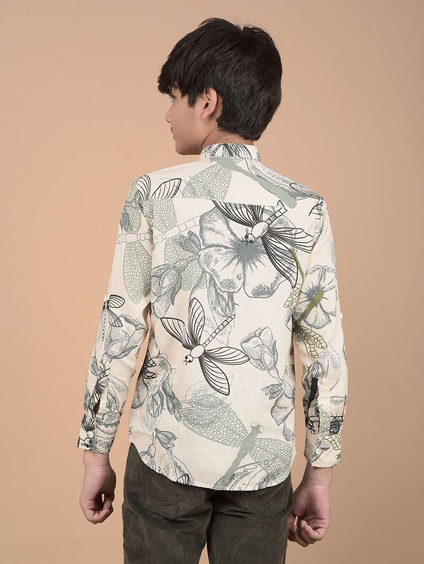 boys mandarin neck printed short kurta  - 21688320 -  Standard Image - 3