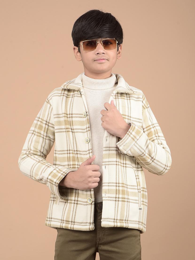 boys long sleeves checkered shacket - 21688321 - Zoom Image - 0
