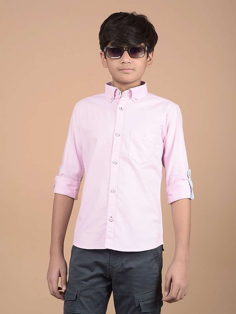 boys long sleeves solid shirt