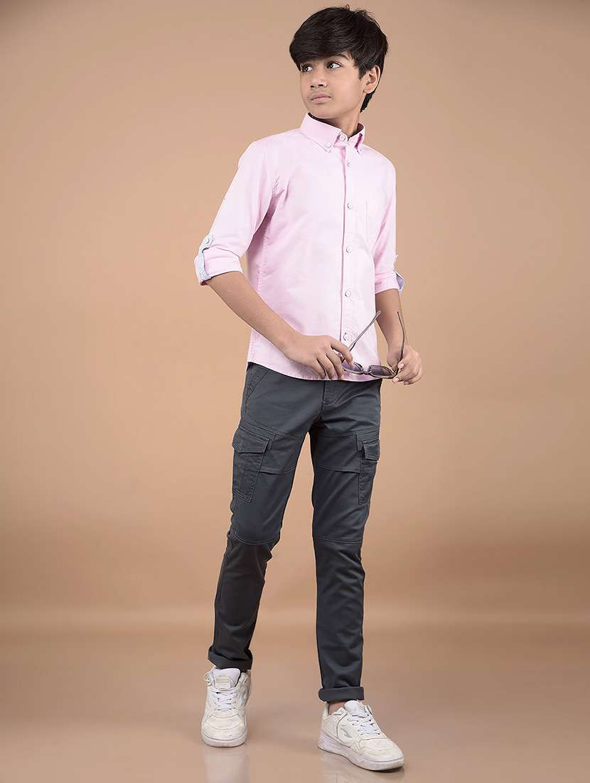 boys long sleeves solid shirt - 21688323 -  Standard Image - 5