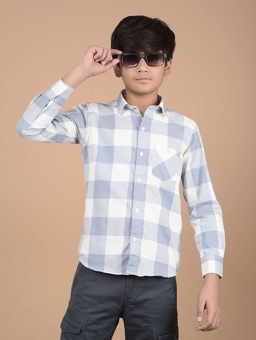 boys long sleeves checkered shirt