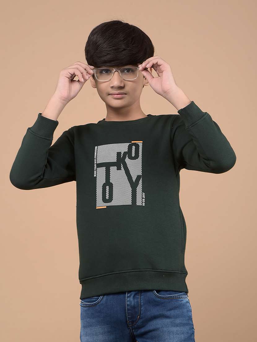 boys long sleeves front print sweatshirt