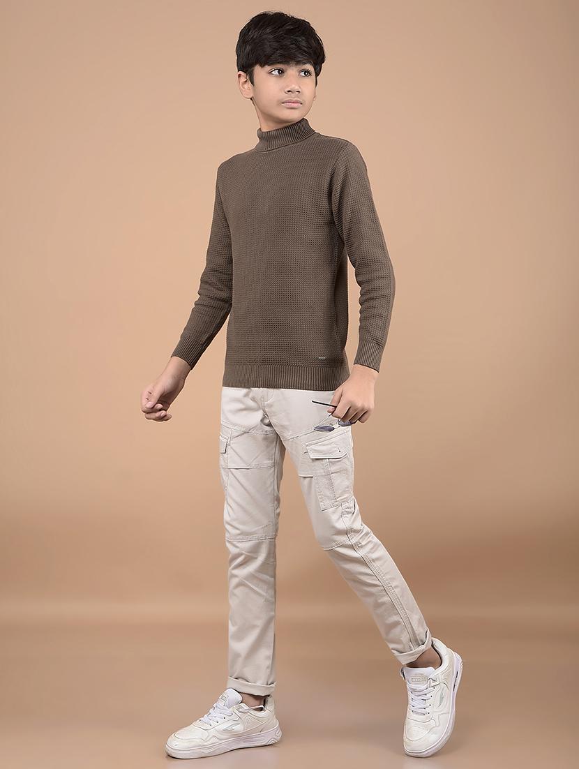 boys grey solid mid rise cargo - 21688349 - Standard Image - 5