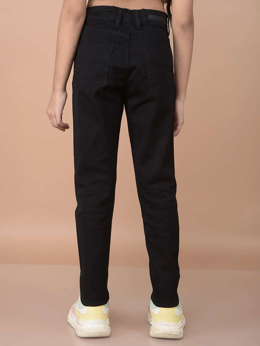 girls black skinny fit plain jeans - 21688369 -  Standard Image - 3