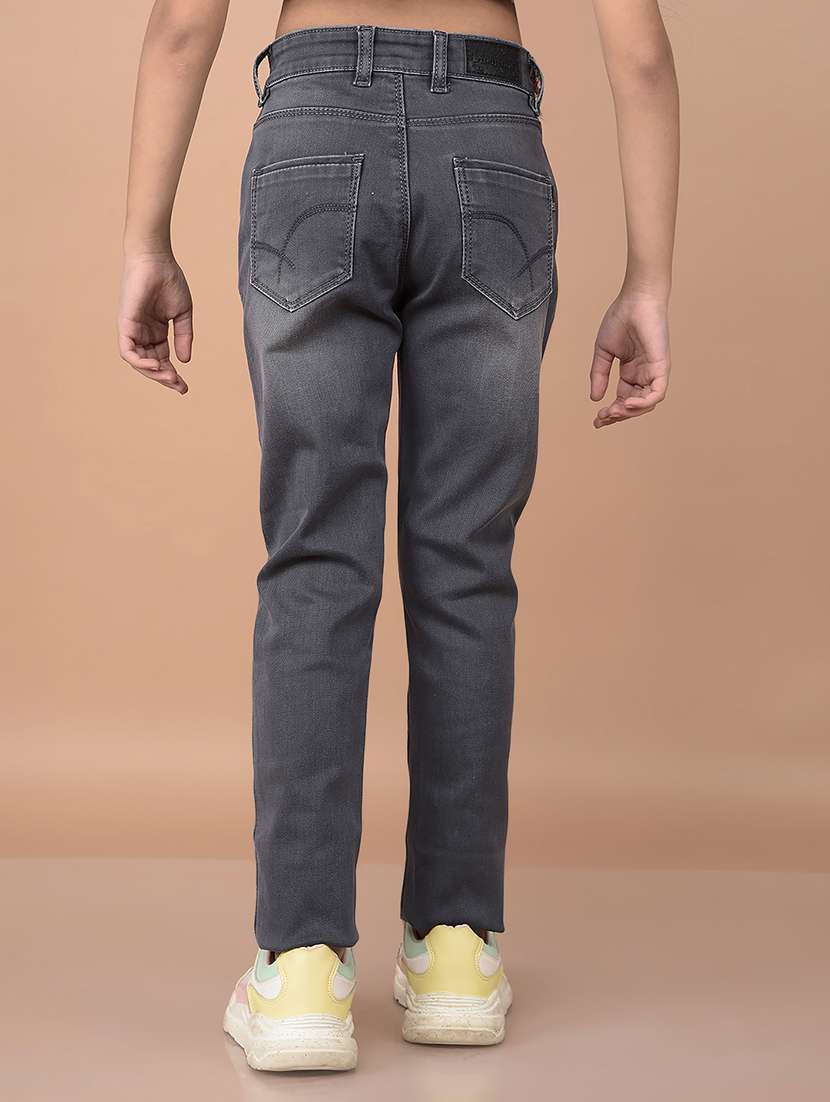 girls grey skinny fit plain jeans - 21688382 - Standard Image - 3