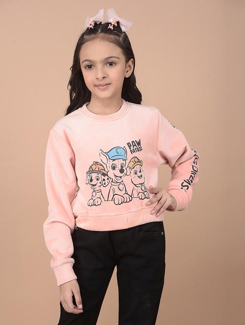 girls front print long sleeve sweatshirts - 21688430 - Standard Image - 0