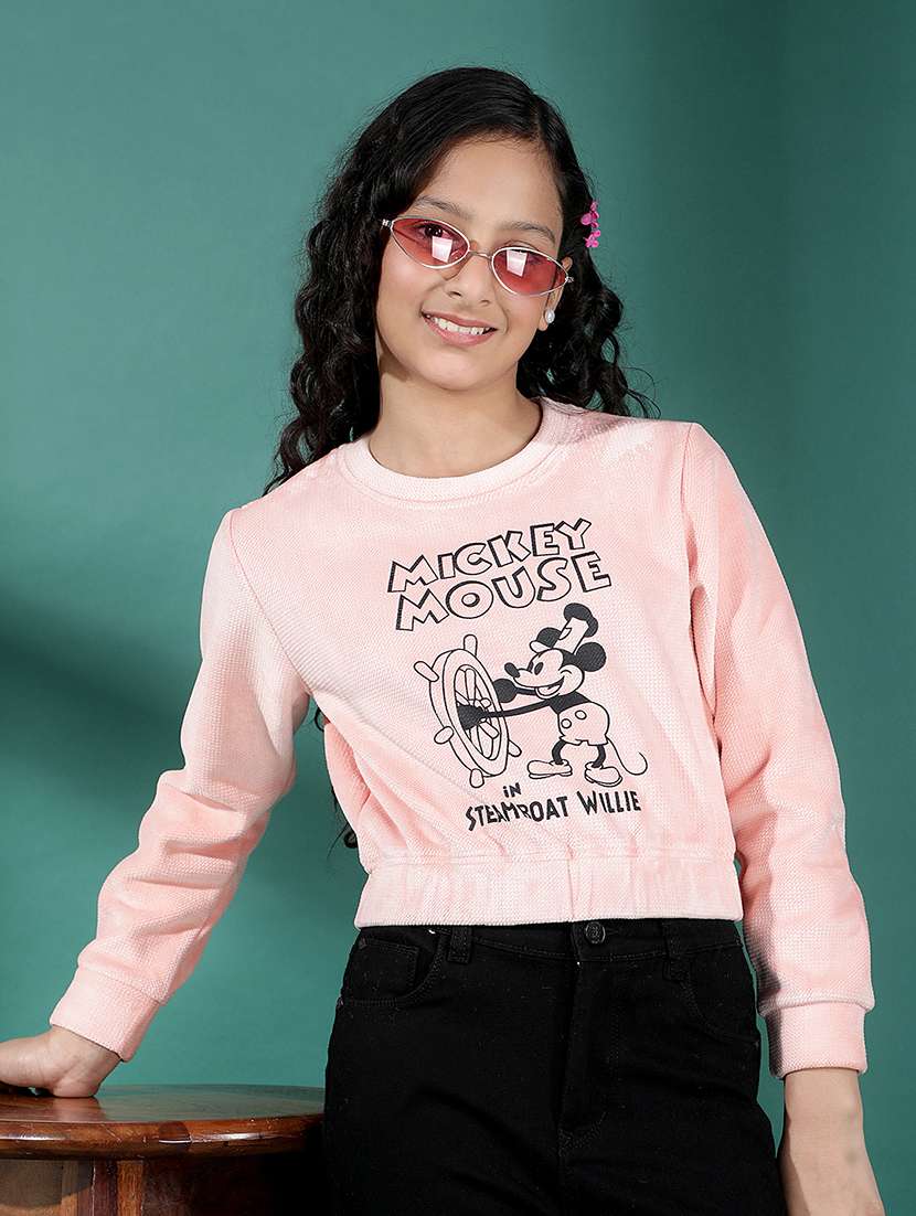 girls front print long sleeve sweatshirts