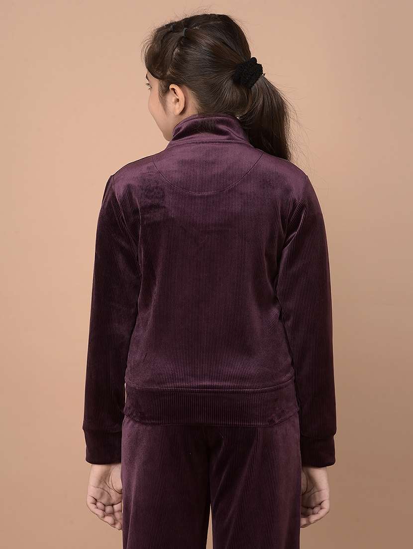 girls purple solid long sleeve sweatshirt - 21688440 - Standard Image - 3
