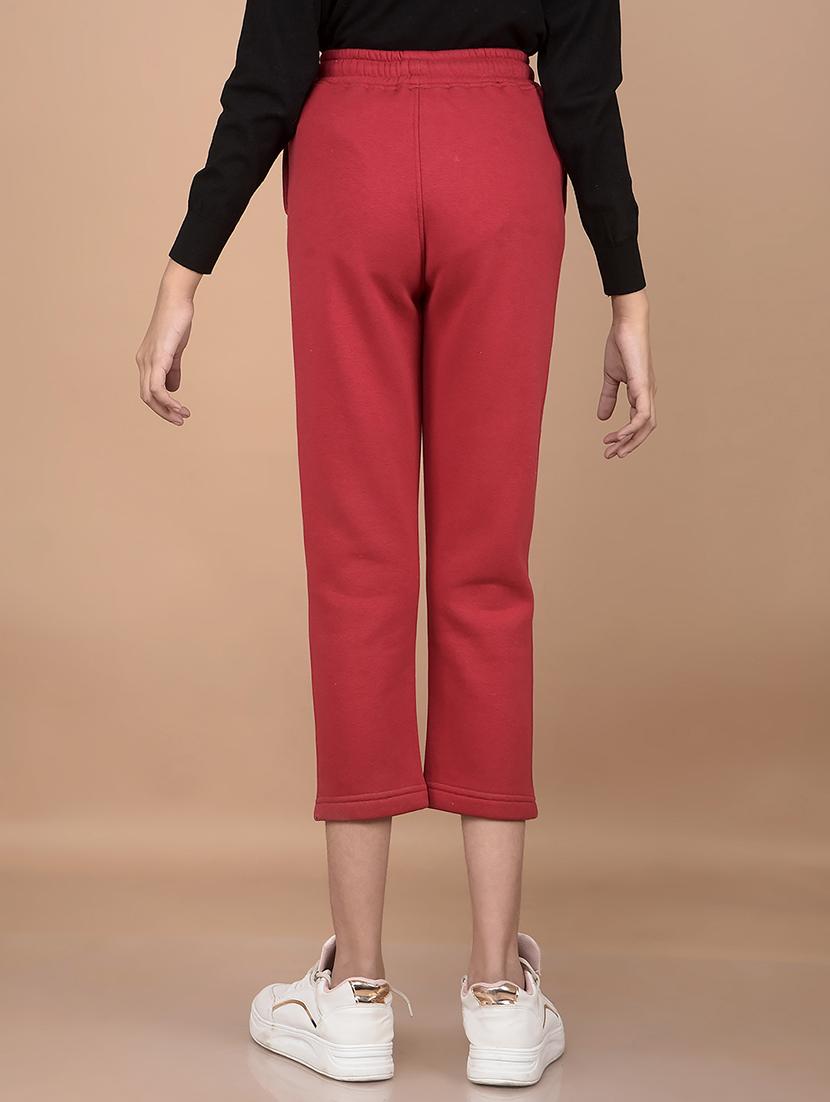 girls red solid track pants - 21688450 - Standard Image - 3