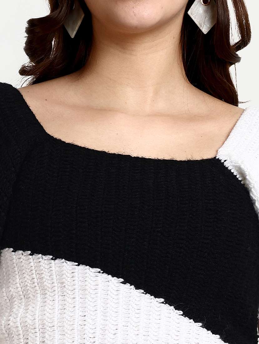 women color block winter wear crop top - 21688468 - Standard Image - 5