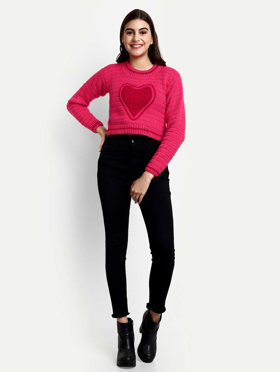 women round neck long sleeve pullover - 21688469 - Standard Image - 3