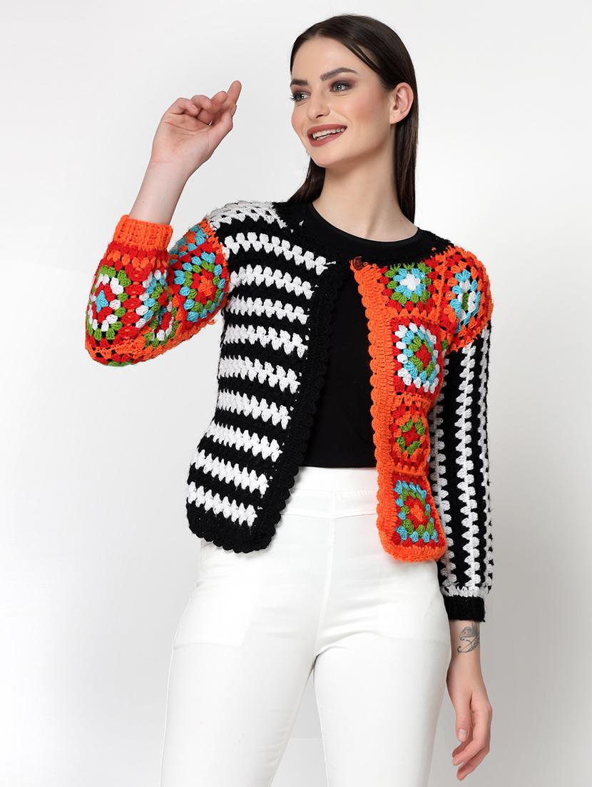 women crochet long sleeves cardigan - 21688475 - Zoom Image - 0