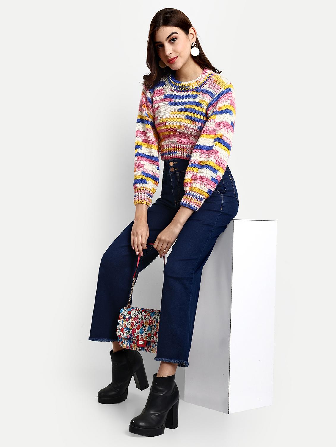 women round neck long sleeve pullover - 21688478 - Standard Image - 3