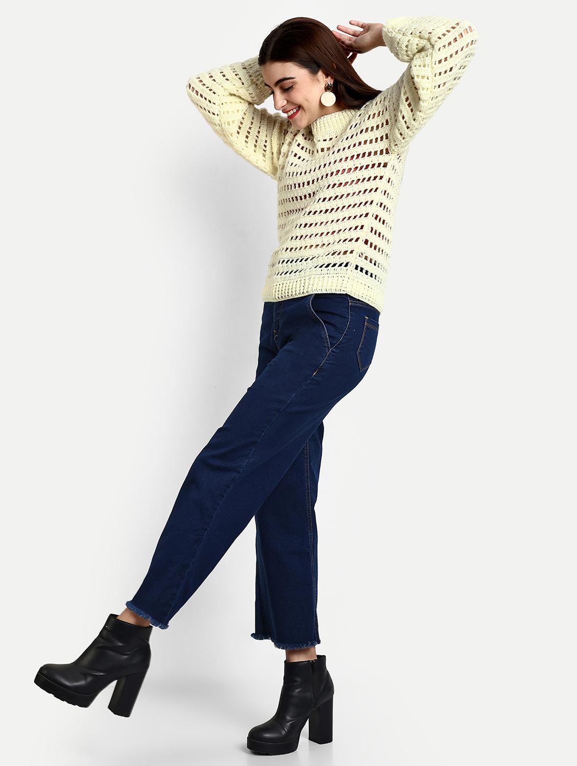 women round neck long sleeve pullover - 21688481 - Standard Image - 3