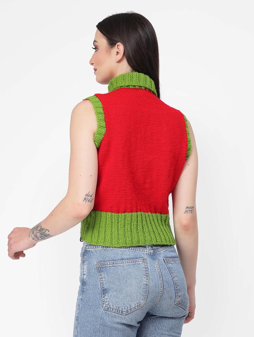 women watermelon patterned color block sleeveless pullover - 21688482 - Standard Image - 3