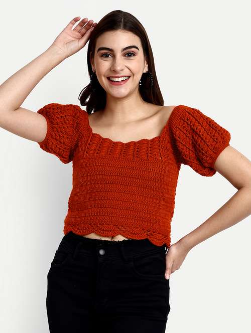 women self designed puff sleeves pullover