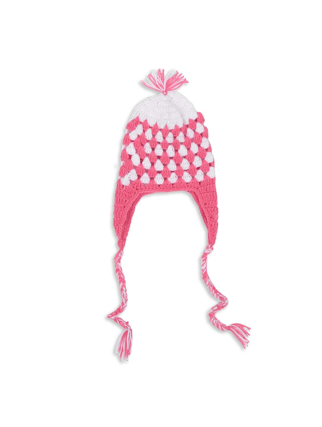 girls pink self design frock and cap - 21688494 -  Standard Image - 3