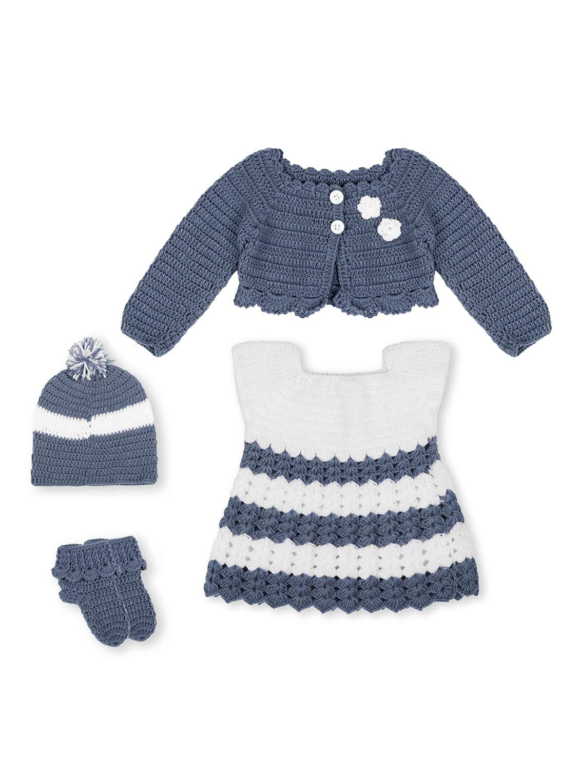 girl self design frock set with shrug