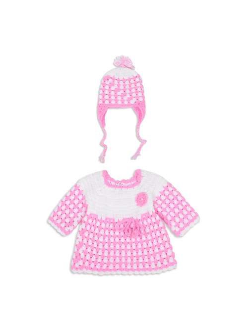 girls self design frock with cap - 21688499 -  Standard Image - 0