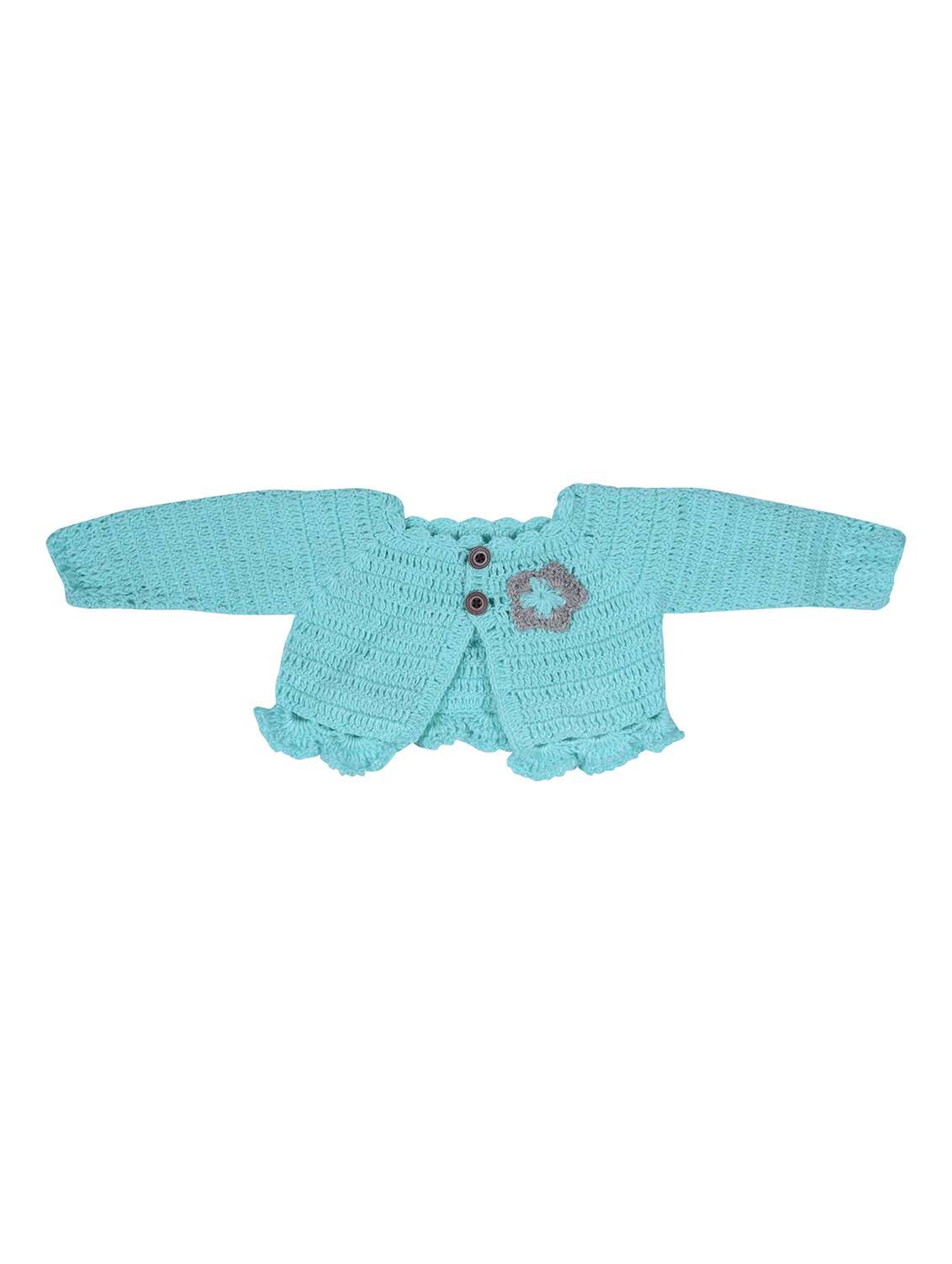 girls self design frock with shrug - 21688510 -  Standard Image - 3