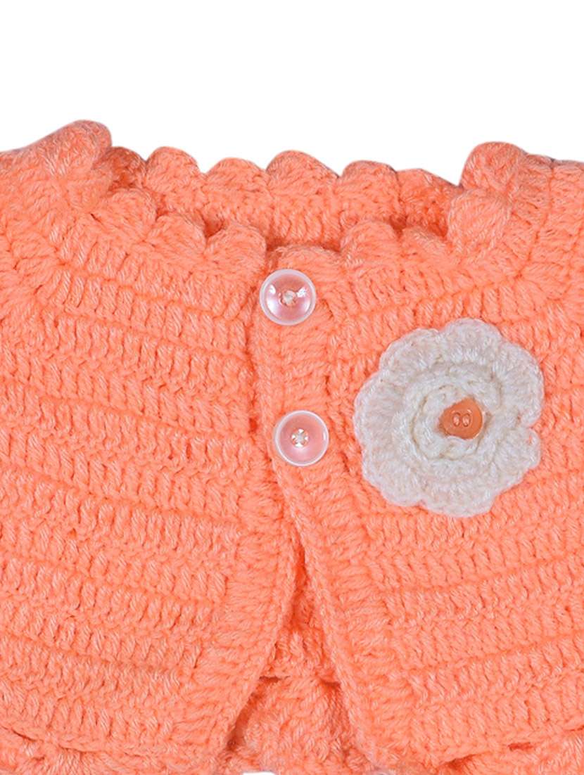 girls self design frock with shrug - 21688511 -  Standard Image - 5