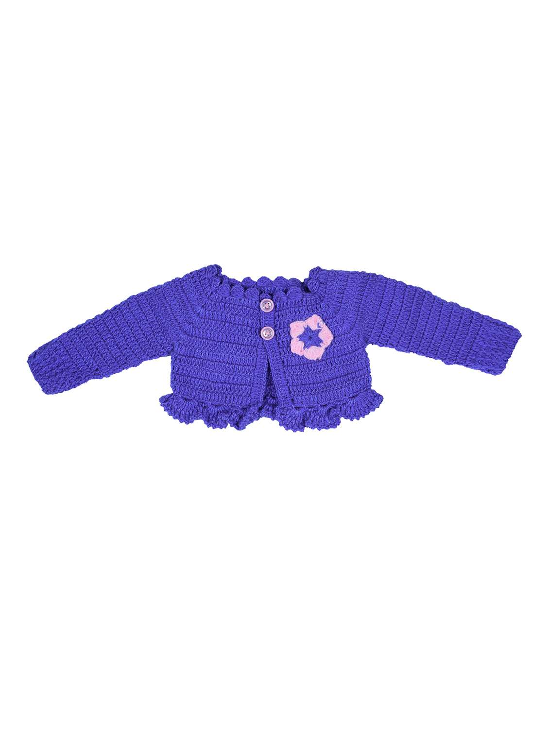 girls pink self design frock and shrug - 21688512 - Standard Image - 3