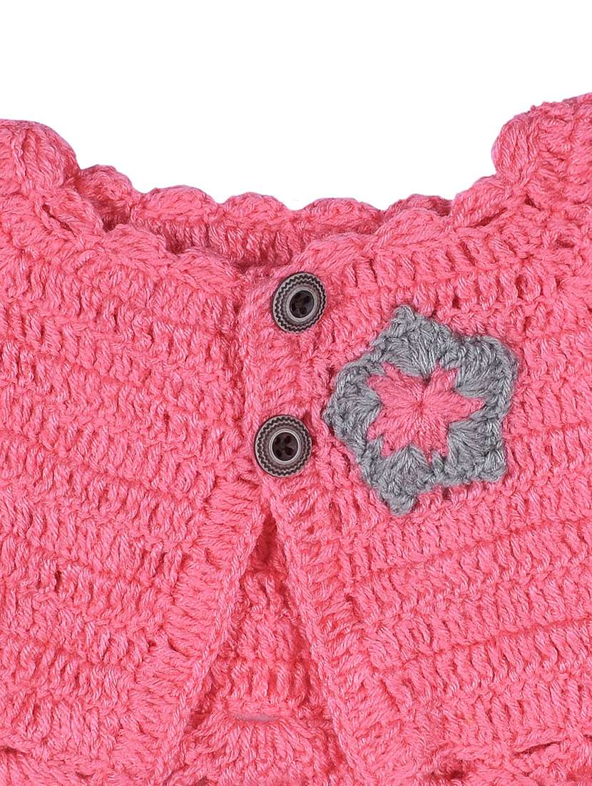 girls grey self design frock and shrug - 21688513 - Standard Image - 5