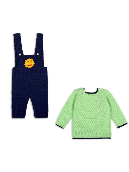 girls self design full length dungaree set - 21688524 -  Standard Image - 0