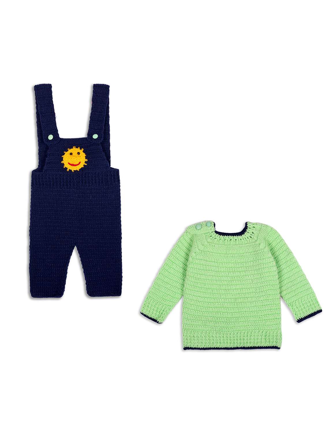 girls self design full length dungaree set