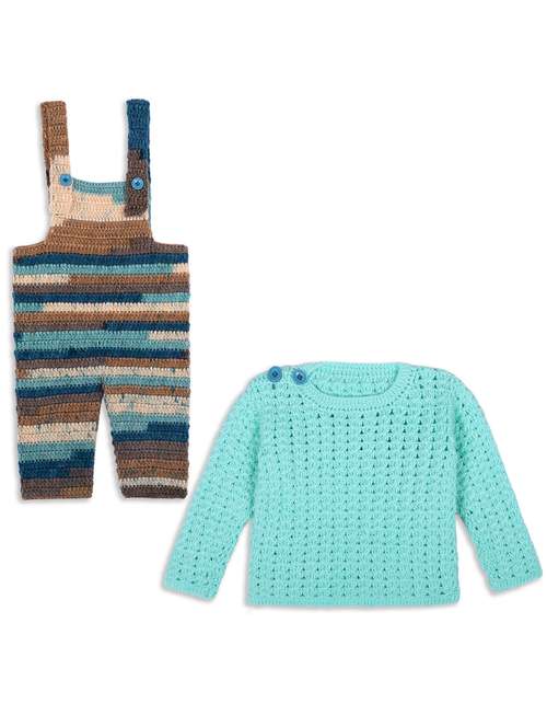 girls self design full length dungarees set - 21688525 -  Standard Image - 0