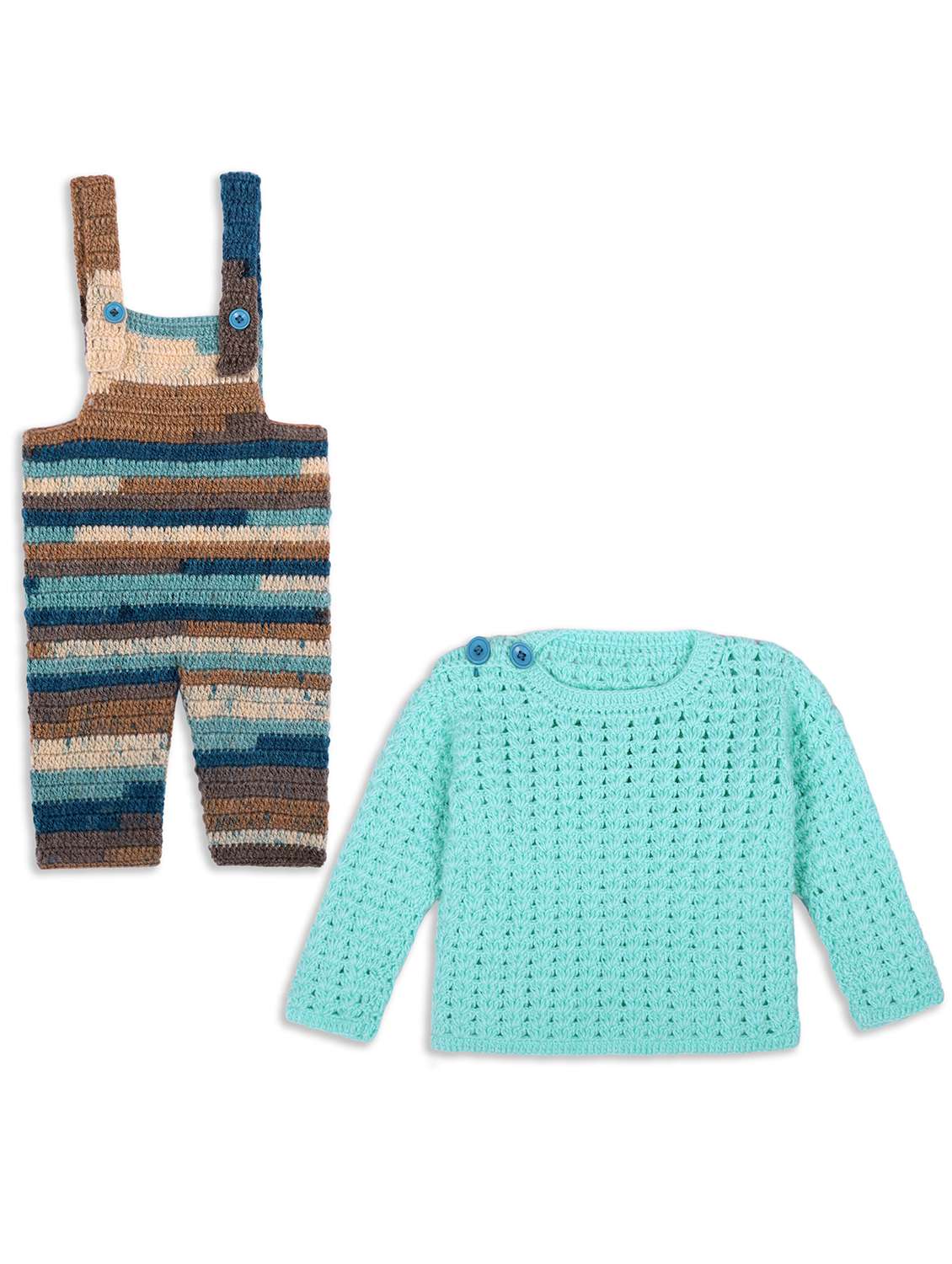 girls self design full length dungarees set - 21688525 -  Zoom Image - 0