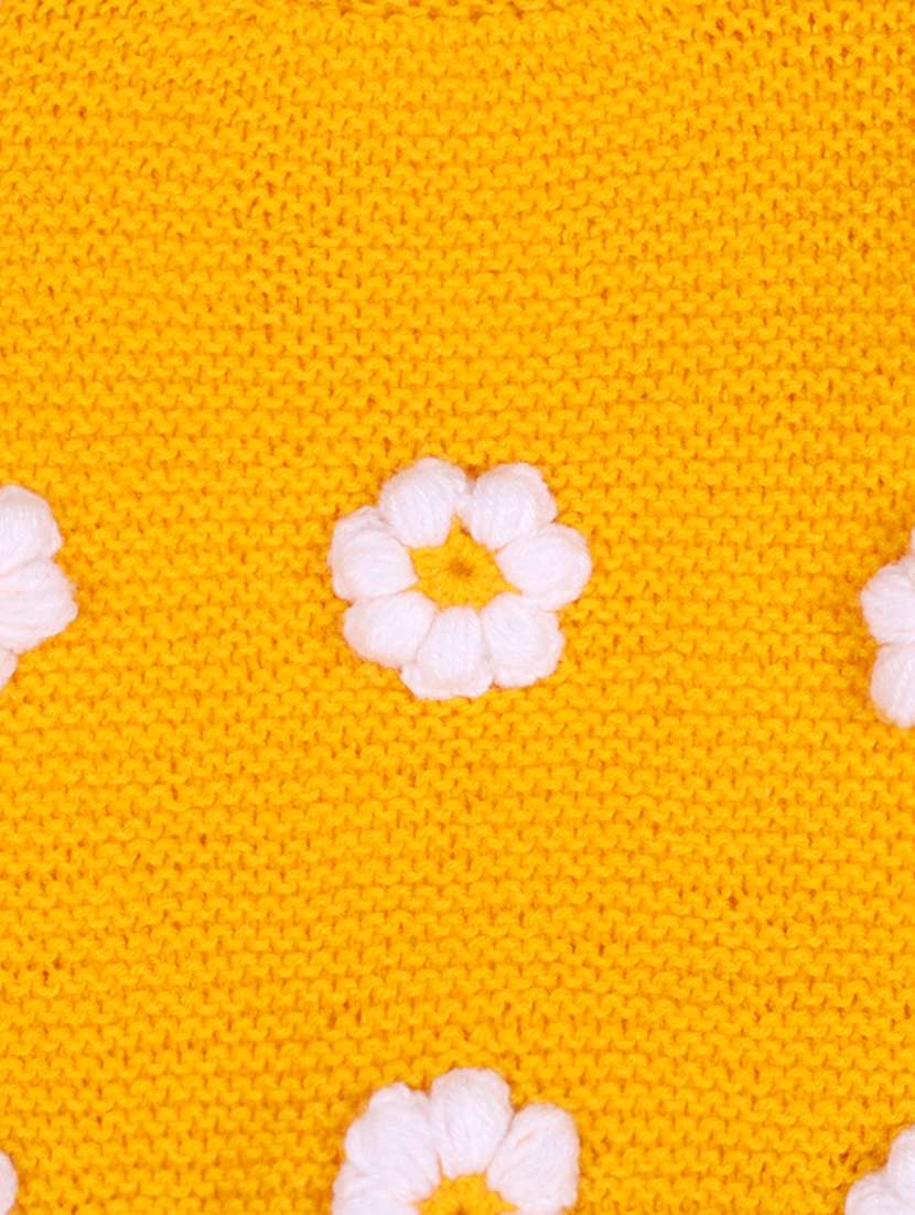 girls yellow self design full length sets - 21688530 - Standard Image - 5
