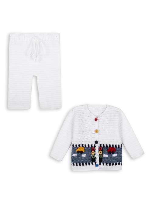 girls white self design full length set - 21688547 -  Standard Image - 0