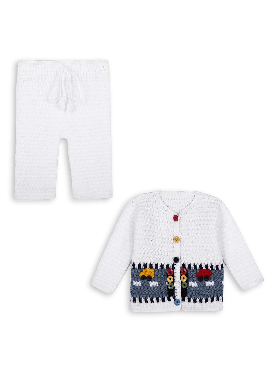 girls white self design full length set - 21688547 -  Zoom Image - 0