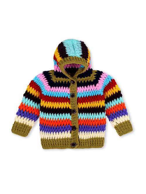 girls self design long sleeve cardigans - 21688584 -  Standard Image - 0