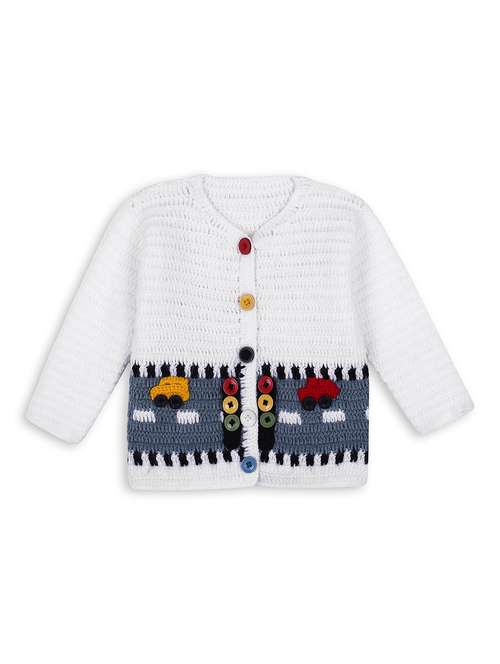 girls self design long sleeve cardigan - 21688586 - Standard Image - 0