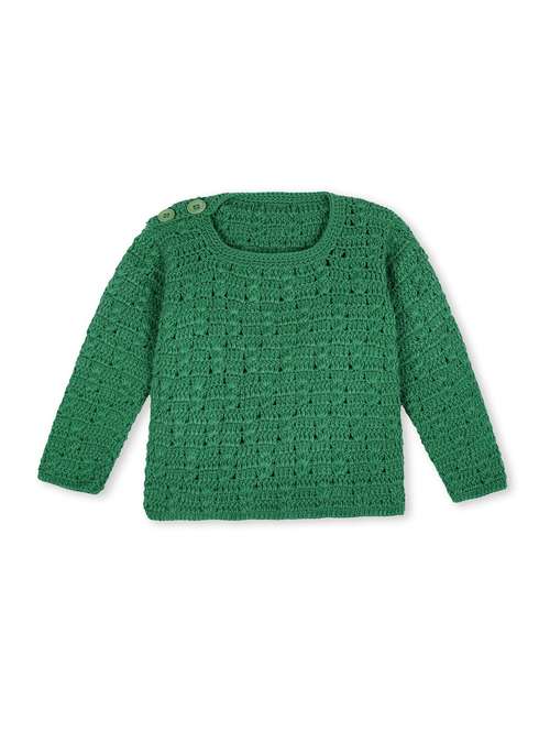girls self design long sleeve pullover sweater - 21688602 - Standard Image - 0