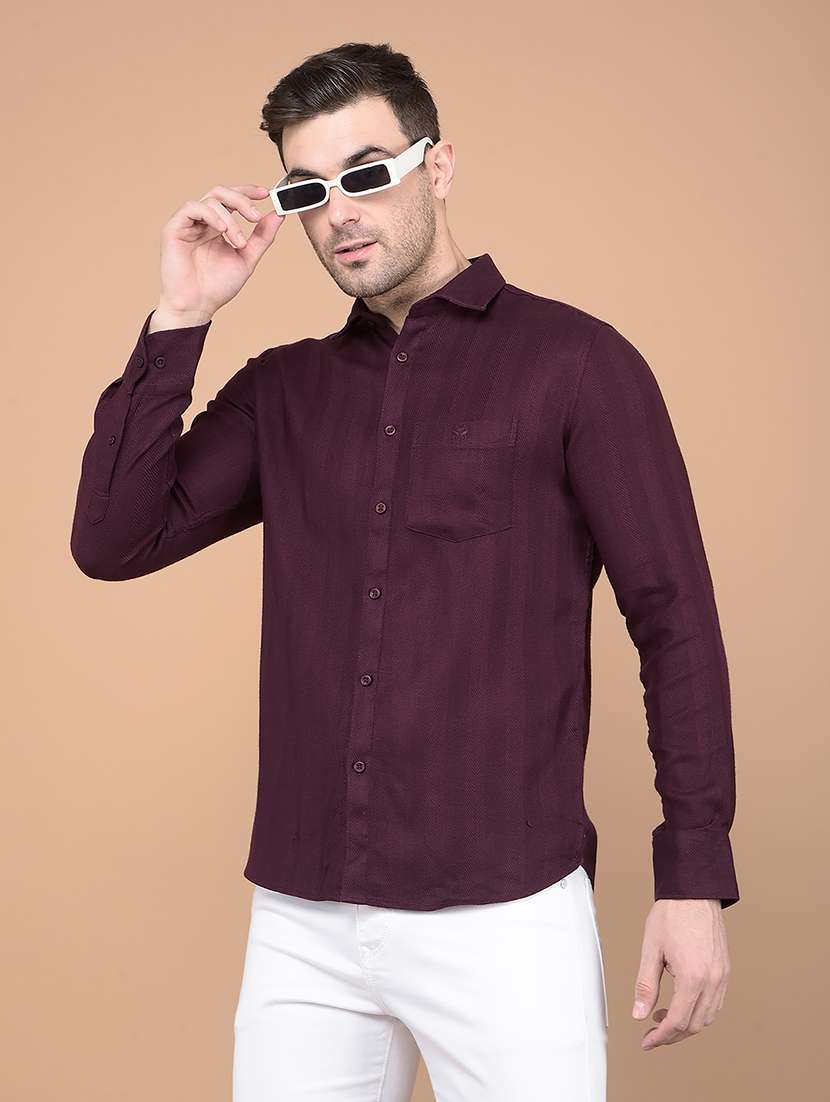 men long sleeves striped casual shirt